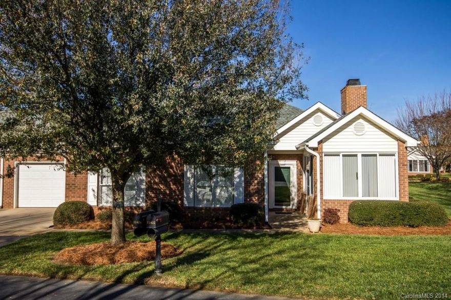 Move in Ready! Come see this spacious townhome located in the heart of Ballantyne. Easy access to many stores, restaurants, post office, and I485.  This home features wood flooring  and tile as well as carpet in one of the 3 bedrooms.  No stairs! as it is all on one level.  Relax by the gas fireplace or on the fully windowed sunroom.  All interior rooms feature Plantation Shutters on all the windows.  Bring us an offer! Seller is ready to sell.