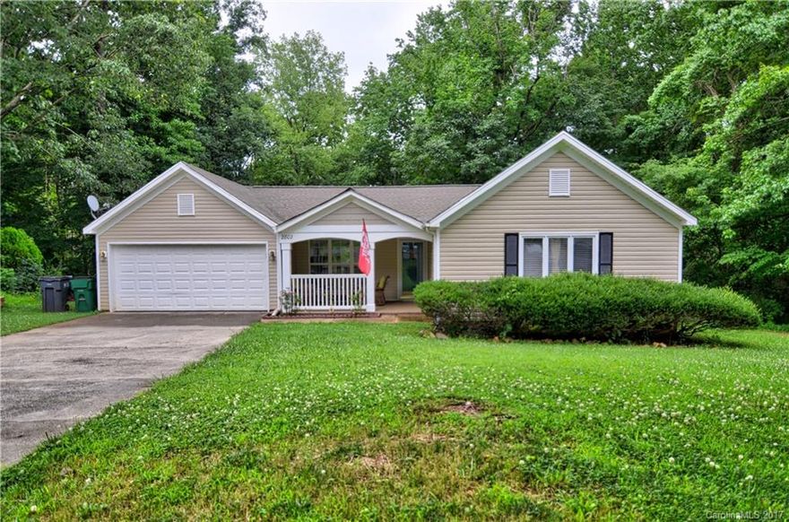 MUST SEE RANCH HOME! Rocking chair covered front porch with open walk in entry. Hard to find open floor plan with many use possibilities. Farmhouse kitchen with ss appliances & bay window breakfast nook. Spacious great room w/vaulted ceilings, brick fireplace & plenty of natural light. Elegant master bedroom, walk-in master bathroom w/tiled shower. Backyard deck perfect for grilling and entertaining! Private & peaceful fenced in yard surrounded by mature trees. Great access to McAlpine Greenway!
