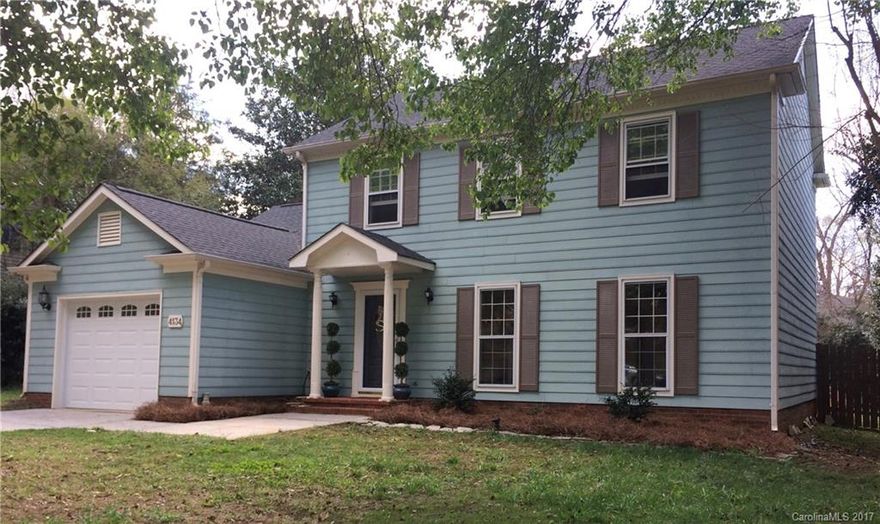 The perfect home in Carmel Valley with a beautiful private yard located in the heart of S. Charlotte near great golfing, shopping and schools. Plantation shutters throughout with new granite countertops, updated bathrooms, stone tile and wood laminate flooring with finished garage and new deck.