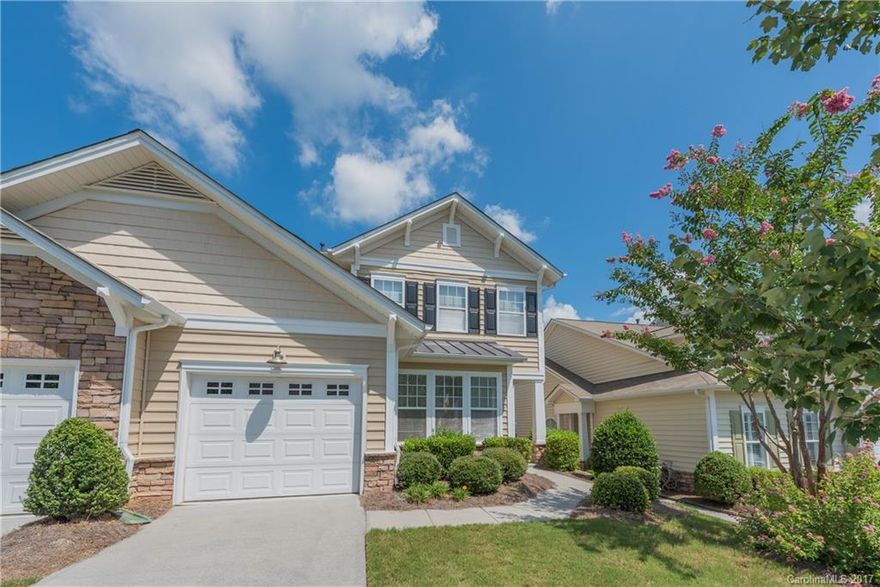 Tega Cay! Beautiful end unit townhome with garage in desirable Calloway Pines.  Master bedroom down, secondary bedrooms up, gaming loft/office up.  Natural light abounds.  Close proximity to Glennon Center where you can enjoy golf, tennis, clubhouse, restaurants, hiking/biking trails.  Tega Cay offers resort living with lake access, sand beaches to enjoy kayaking, boating, swimming, paddle boarding.  You will never have a need to leave the peninsula!