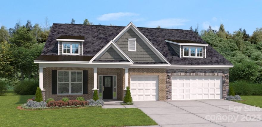 Welcome to the Tillman model, where luxury and comfort blend seamlessly. This 4-bedroom, 4-bathroom home is thoughtfully designed with your needs and desires at its heart. Waking up in your primary bedroom located on the main floor is made even more special with vaulted ceilings adding an extra touch of grandeur. 
Just picture yourself in the living area - its raised hearth and stone fireplace exudes a rustic charm that creates a warm, inviting atmosphere. It's perfect for family gatherings or a tranquil evening at home. The screened porch is your private retreat, ideal for a peaceful morning coffee or a relaxing evening under the stars. Let's not forget about practicality - the 3-car garage provides ample space for parking and storage without compromising on style. Isn't it time you experienced this blend of comfort and luxury for yourself? Welcome home to Ashe Meadows, where dreams become reality.