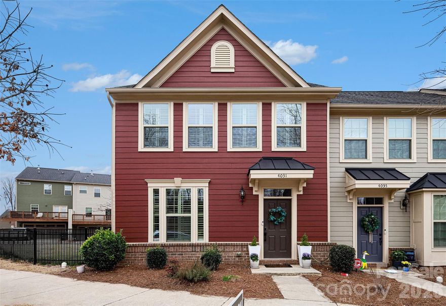 Super unique end-unit townhome with a huge fenced-in private yard!  Only unit in the development with this yard and what an amazing feature it is on a quiet street, flat lot, and plenty of space for pets & partying!  Beautiful townhome with upgrades throughout including plantation shutters, upgraded hardwoods, granite, gas cooktop, extra side windows, and more!  The layout is perfect with an open living concept on the first floor with plenty of room for a true dinning space in addition to the cooks kitchen with island.  Upstairs features all 3 bedrooms, the laundry, and a spacious primary suite with walk-in closet and bath with dual vanities.  All of this within walking distance to everything at City Place, the Charlotte farmers market, 3 mins from the airport and everything in SouthEnd, and easy interstate access!  A truly great live-work townhome in the heart of the action at an affordable price with nice nhood amenities to offer as well, gatta see this one to appreciate it!