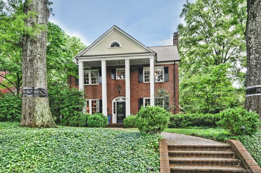 Charming two story brick home with great floor plan.  Front porch overlooking quiet tree lined street.  High ceilings.  Large formals.  Great room w/ FP open to updated kitchen and breakfast area all overlooking beautifully landscaped backyard.  Master suite up with two walk in closets.  4 additional bedrooms with two baths. Playroom w half bath in basement.  New two car garage with guest suite ready to be finished off.  Heated and cooled exercise room (lower).  Move in condition!  Show and sell!