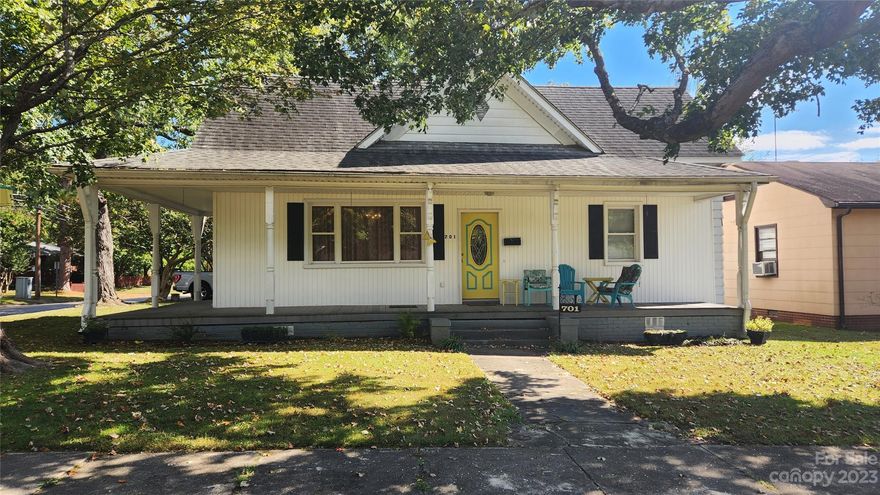 Home is located a few blocks from Downtown Spencer and the NC Transportation Museum. Home has been updated and is very cute. Could possibly be 3 bedrooms with a little work. Great front porch with mature trees. Has 10X16 Storage building and freestanding carport. Heating is Natural gas and also has an owned LP gas bottle for small gas wall heater. HVAC system was installed in 2013 per owners.