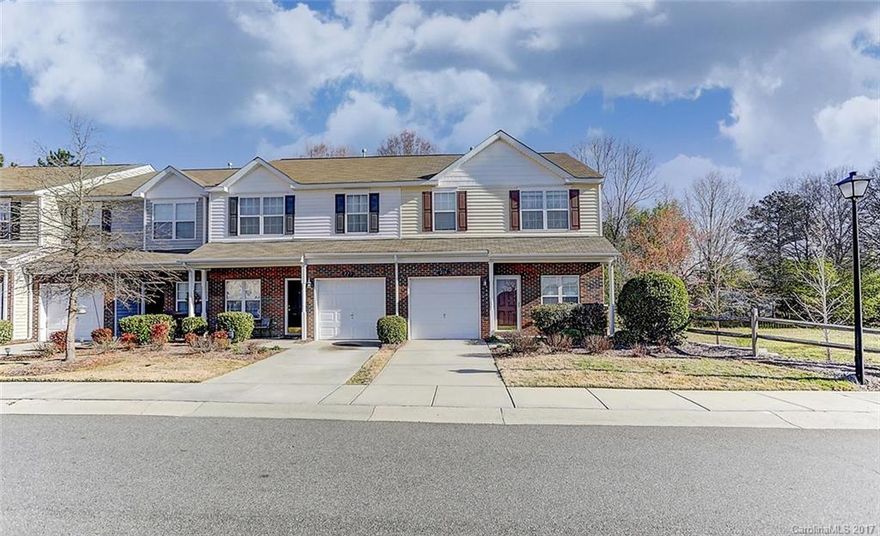 Beautiful Private end unit town home with an attached 1-car garage. The main level has an open concept kitchen that overlooks the family room and dining area . The second floor has a spacious master with en suite , large walk-in closet, a secondary bedroom with full bath, laundry, loft for second living area and desk space. A private backyard with mature landscaping. Centrally located to shopping, dining, I-485, with desirable low union county taxes and schools.