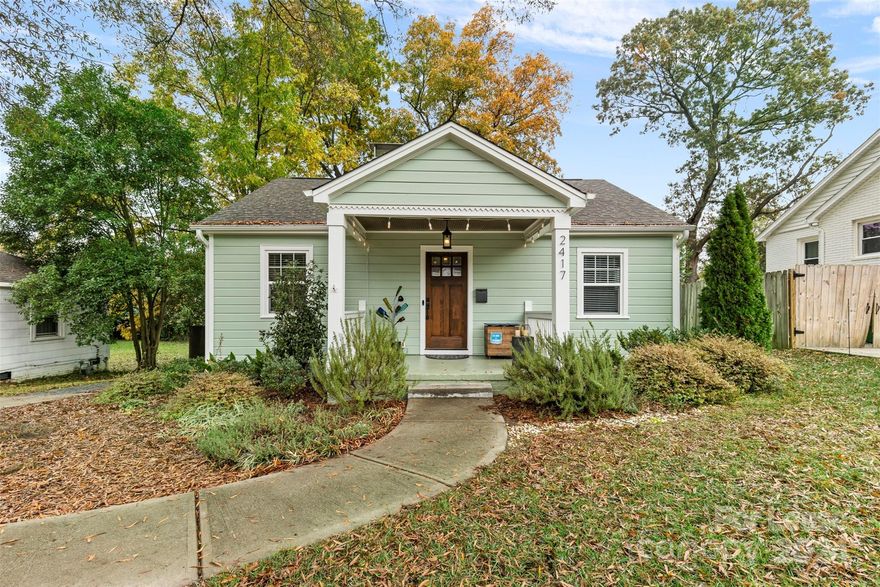 Completely renovated bungalow in quiet Camp Greene with season views of Uptown! Just 10 min to the airport. Private "Oasis" backyard with custom hardscape and attractive storage/workshop. All hardwood or tile flooring. Living room with gas log fireplace and ceiling fan. Open kitchen with an abundance of light. Custom soft close cabinetry, Quartz counters, farm sink, Gas range and pantry cabinet. Spacious primary suite was new in 2018. Bath with double granite vanity, water closet, soaking tub and tile shower. Large walk-in closet. Separate laundry off mud-room with drop zone. Secondary bedrooms with ceiling fans and closets. Remodeled hall bath. Arched doorways. Rear deck and fenced yard.  Walk to Pinky's, Rhino Market, Town Brewery and Noble Smoke. Gas Grill and fire pit to remain for tenants use.
Monthly rent includes trash/recycling and pest control. Tenant responsible for all utilities (water, electric, gas, Internet) and lawncare.