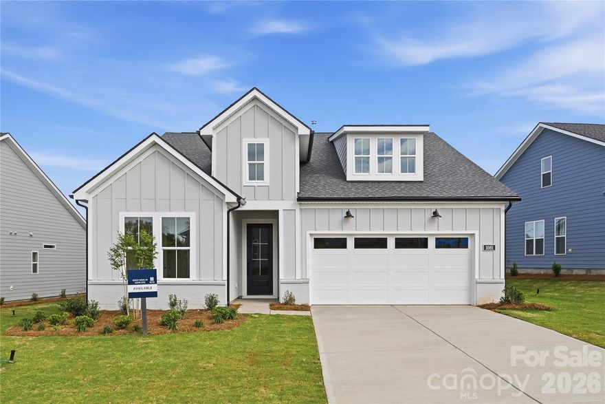 Designer appointed home is stunning and ready now! The Mallard is a joy to call home with upgraded designer finishes throughout including a gourmet kitchen with extended island, butler's pantry, tile and flooring. The elegantly appointed great room with 9' stacking door opens to a rear covered patio, adjacent to a well-designed kitchen complete with casual dining area, large center island, butler's pantry, and a sizable walk-in pantry. The primary bedroom suite offers an ample walk-in closet, luxe bathroom with large zero threshold shower with seat, linen storage, and a private water closet. Located in The Pines at Sugar Creek, a vibrant 55+ community designed for low-maintenance living and an active lifestyle. Community amenities are opening May 16th & include a pool, spa, pickleball, tennis & bocce courts, fitness center, clubhouse & more.