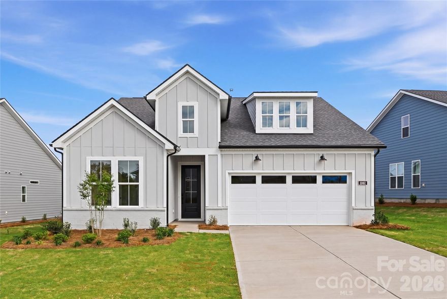 Designer appointed home is stunning and ready now! The Mallard is a joy to call home with upgraded designer finishes throughout including a gourmet kitchen with extended island, butler's pantry, tile and flooring. The elegantly appointed great room with 9' stacking door opens to a rear covered patio, adjacent to a well-designed kitchen complete with casual dining area, large center island, butler's pantry, and a sizable walk-in pantry. The primary bedroom suite offers an ample walk-in closet, luxe bathroom with large zero threshold shower with seat, linen storage, and a private water closet. Located in The Pines at Sugar Creek, a vibrant 55+ community designed for low-maintenance living and an active lifestyle. Community amenities are opening May 16th & include a pool, spa, pickleball, tennis & bocce courts, fitness center, clubhouse & more.