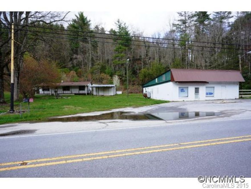 Commercial & Residential. Located Hwy 276 South and convenient to DuPont State Forest, Brevard and Hendersonville. Three buildings total. Retail building has 1440 sqft w/retail space, 1/2 bath & storage area as well as separate 1 bedroom living quarters, metal roof, monitor heat. House behind store approx 1242sqft has 3BR/1BA, kitchen, living rm, bonus rm, laundry, nice front porch. Also Detached 20x20 storage bldg. Being sold "as is"