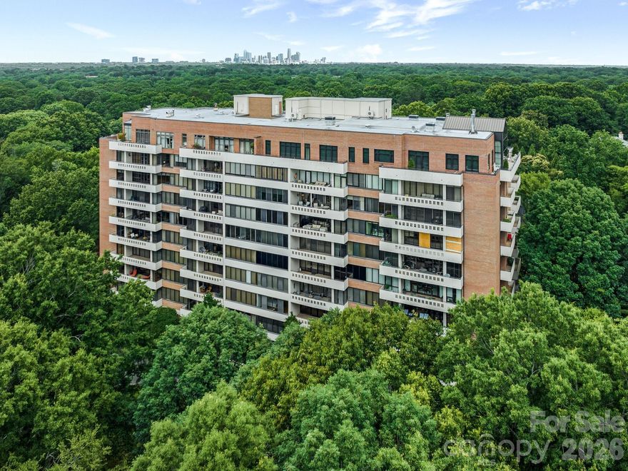 Beautifully renovated 8th floor co-op situated on 16.65 acres hidden away in the heart of South Park.  This one of a kind unit has 10 ft ceilings, new flooring, and an abundance of natural light. The oversized balcony is off of the generously sized living room which opens to the dining room.  Updated kitchen opens to the great room perfect for entertaining. Beautiful powder room is centrally located for guests. Large Primary bedroom with updated bath and great closet space.  Secondary bedroom with private updated bath. The third bedroom and bath is separate from the unit with its own entrance allowing privacy for guests. Morrocroft Place has 24 hour security guards, pool, exercise room and an on-site manager.