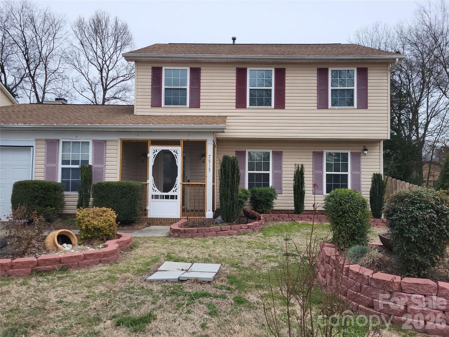 Feshly painted 3 bedroms 3 baths 2 story home with plank flooring throughout the home. NO HOA!!!  For your convenience the half bath has been upgraded to a full bath with a shower.  The main floor features a good size living room, kitchen, breakfast area separate dining room with double doors opening to the kitchen, living room, and a den with a fireplace and doors to the sunroom.  Upstairs you will find the Primary bedroom, and primary bath along with 2 other good size bedrooms.  Home qualifies for $10K to be used whichever way is best for the buyer.  Call your agent and have them show it to you! Near transportation, I 77,  i 485 as well as shopping.