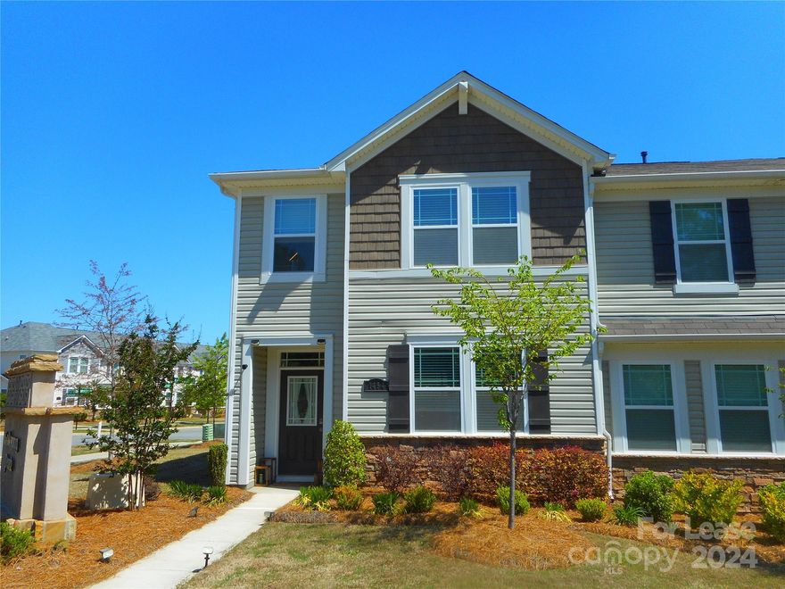 Almost new - End Unit - townhome located in the University area of Charlotte with 3 bedrooms, 2.5 baths, a 2 car garage and a beautiful second story deck. Awesome floor plan with living room, dining area, half bath and large kitchen on the main living area.  Loaded with eye catching and appealing upgrades. Granite counter tops and plenty of cabinet space in kitchen. Primary bedroom upstairs with huge bonus room that leads out to the sweet deck. Stunning vinyl wood flooring on main floor. Close to lots of shopping , restaurants and interstates.