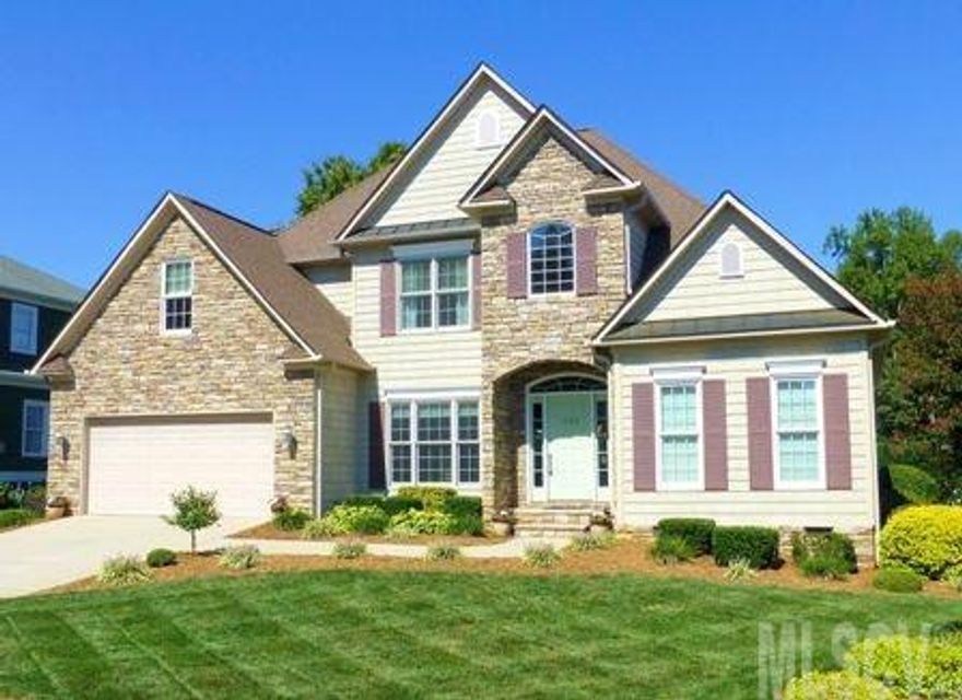 Beautiful and well-kept home in Lawsons Creek! 3 bedrooms + an upper level bonus room & 2.5 baths. The stone and vinyl exterior plus the immaculate landscaping creates a gorgeous home!  Enter the 2-story foyer to the formal dining room & the living/family room which offers vaulted ceilings, shining hardwood floors, a gas log FP, & access to back deck. The kitchen has tile floors, granite counter tops, nice-sized pantry, upscale appliances(dishwasher new in 2014), & a sunny breakfast nook. Main level laundry room has utility sink. The master bedroom is also on the main level and boasts hardwood floors, a tray ceiling, and its own private bath...dual sink vanity w/lots of cabinets, jetted tub, sep.shower, & large WIC. The upper level has 2 bedrooms, a bonus rm, nice full bath, & pull down steps for attic storage. Dbl garage, back deck, sprinkler system, Rinnai hot water heater, moldings, & more.  2015 Tax bill: $3,085.48. Public water & public sewer. Convenient location & move-in ready!