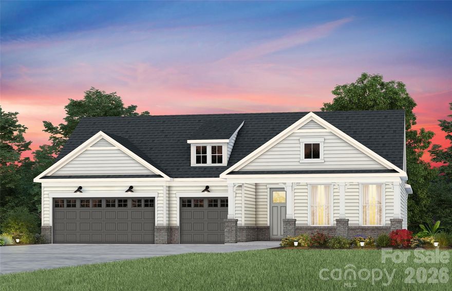 Welcome to the newest premier 55+, active-adult community in the Charlotte area: Carolina Riverside! Conveniently located to charming downtown Belmont, Charlotte-Douglas International Airport, the Catawba River and Lake Wylie, hospitals, grocery stores, golf courses, and more. Enjoy HOA-included lawn maintenance, TV & high-speed Internet, a lifestyle director, and a multitude of developing amenities: 19K square foot clubhouse, indoor and outdoor pools, pickleball and bocce courts, fitness center and movement studios, walking trails, and dog park. This Renown floor plan boasts an open-concept main floor with a flex room, gourmet kitchen, primary and two secondary bedrooms, zero-entry oversized owners' shower, large covered and screened patio, sliding glass doors, faux wood blinds, cased windows and cased openings. The Second level boasts a large open loft area, 4th Bedroom and 4th full bath. No expense was spared on this one. Over 3500 sq. ft. of living space with every upgrade imaginable!  Many more upgrades included. Convenient location just up the street from the amenity center. Please contact us to schedule a visit!