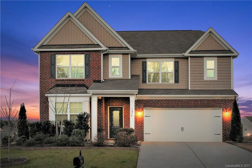 Lowest price/sqft in Almond Glen!Hard-woods on main, excluding guest suite. Office on main w/French doors, formal DR w/wainscoting & crown molding. Granite counter-tops/island, tile backsplash, & gas range in kitchen. Ceiling fans in GR, office, den and master BR. Fully-fenced yard w/dual gates, custom paver patio & fire pit. Minutes to I485, I77, Ballantyne, Pineville, Ft Mill! Mount/TV in GR does not convey. Agent-owned property. $$$ SELLER CONCESSION for yard landscaping w/acceptable offer!