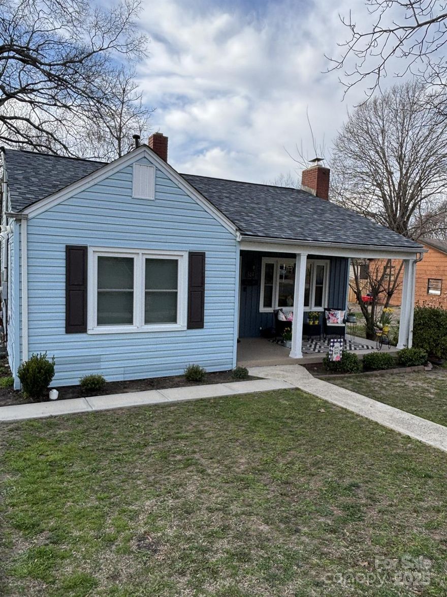 Beautifully updated home convenient to downtown Rock Hill.  All the charm of a 1950's 2 bedroom, 1 bath home, with lots of updates.  White shaker cabinets and granite countertops.  Renovated bathroom with newer fixtures and tile. New roof!  Lovely fenced backyard with large deck.