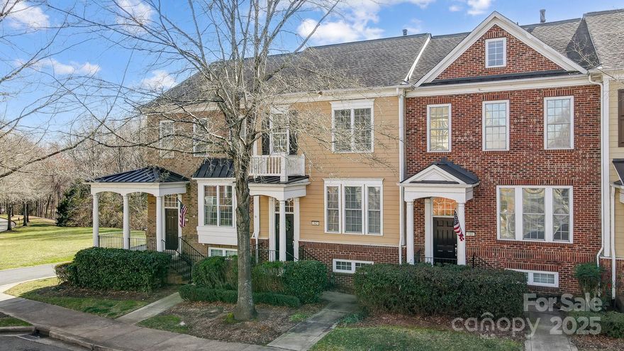 Move-In Ready Townhome! Discover this beautiful 3-br, 3.5-ba townhome in the highly sought Baxter Village community! Enjoy unparalleled convenience w/easy access to shops, dining, & I-77. The family room boasts a charming corner gas fireplace, perfect for cozy nights. The chef’s kitchen is a dream, offering granite countertops, a stylish tile backsplash, a spacious island, ample updated cabinetry, a pantry, stainless steel appliances, a gas range, & a refrigerator. The adjacent dining area flows seamlessly onto the private back balcony, where you can relax and enjoy serene views of mature woods. Upstairs, you’ll find two suites, each featuring tray ceilings with elegant moldings and walk-in closets. The primary bath includes dual sinks with Corian countertops for a spa-like feel. The lower level offers a versatile room with private bath, making it an ideal home office, guest suite, or flex space. Refreshed cabinetry, stylish new lighting, and fresh carpet.