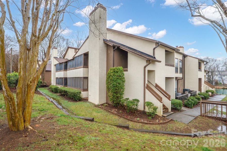Welcome to this charming top-floor condo nestled in the tranquil, Brandywine community of east Charlotte. This condo features an open floorplan that flows easily to your large screened-in balcony that can be accessed from the living room, dining room and primary bedroom. Both bedrooms are spacious with the primary bedroom featuring an ensuite with large walk-in shower and walk-in closet. The kitchen was updated in 2020/2021 by prior owner. Updates included bamboo flooring, subway tile accents, cabinets, dishwasher and stove. New Microwave 2023/2024. There is ample storage and a large exterior closet provide practical space solutions.
Community amenities include a pool, walking trails around a private lake, and paved sidewalks. 

Conveniently located in the heart of east Charlotte with quick access to major thoroughfares, this property offers the perfect balance of peaceful living and city accessibility. A variety of popular restaurants, cafés, and everyday dining options are just minutes away along Central Avenue, Monroe Road, and WT Harris Boulevard. For even more shopping, entertainment, and nightlife, Plaza Midwood and NoDa are less than a 15-minute drive, and Uptown Charlotte about 20-minute drive, offering a lively mix of local favorites and well-known spots to enjoy.

The home is ideally situated for easy travel throughout Charlotte, with convenient access to Independence Boulevard and I-485. Whether commuting to work, heading Uptown, or exploring nearby neighborhoods for shopping and dining, getting around the city is simple and efficient.