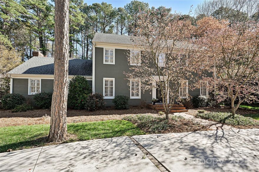 Wonderful 4 BR, 3.5 bath home on Pine Road, one of Davidson's most sought-after streets. Large private, level lot w/ mature plantings, flagstone patio, circular driveway, irrigation & fenced rear yard. Two car detached garage gives excellent possibilities for a garage apartment. Seller has updated the spacious kitchen w/ quartz counters, new backsplash, ovens, farm sink & microwave. Primary bath renovation included a large shower, dual vanities, new flooring, custom closet & improved lighting. With nearly 3400 heated square feet, the home has a great floorplan w/ numerous rooms for varied activities. One of the best features is a spacious sunroom w/ built-ins & an expansive view of the rear yard. Large laundry/mud room as well. Great parking for family & guests & oversized garage offers countless options. Lovely rear yard has a pergola w/ retractable cover & home has an encapsulated crawlspace. Very close to the Greenway & walkable to downtown Davidson & Davidson College.