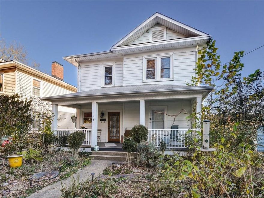 3 BD/ 3 BA Victorian Charmer exudes warmth & historic charm of period details while providing many updates incld large kitchen & beautifully restored baths. Picket fence in front ,original heart Pine Floors, Bulls-eye Moldings, & 5 original tiled fireplaces. Rock your cares away on the covered front porch or bask in the sun on the large back deck w/ mtn views. This urban oasis is a 10 minute walk to breweries, galleries, restaurants in downtown AVL, the South Slope, and the River Arts District.