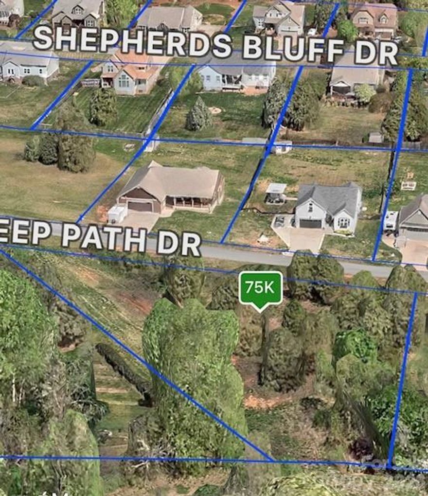 Ready to build a new home? Here's a little slice of North Carolina for you! This lot offers great topography and limited traffic being set towards the end of a cul-de-sac. The property sits in an established neighborhood near the towns of Statesville, Troutman, and Mooresville centrally located between Charlotte, Hickory, Winston Salem, and the NC Mountains. Land in the Lake Norman area is becoming hard to find so don't miss a rare opportunity to secure your future homeplace. This lots address was based on the driveway location from a previous septic permit that has expired, so it’s subject to change. A soil evaluation determined the footprint and 3 bedroom maximum. Survey markers are visible to help see property line and easement locations. Sheep Path Lane in Shepherd's Bluff is ready for a new owner. Don't wait!