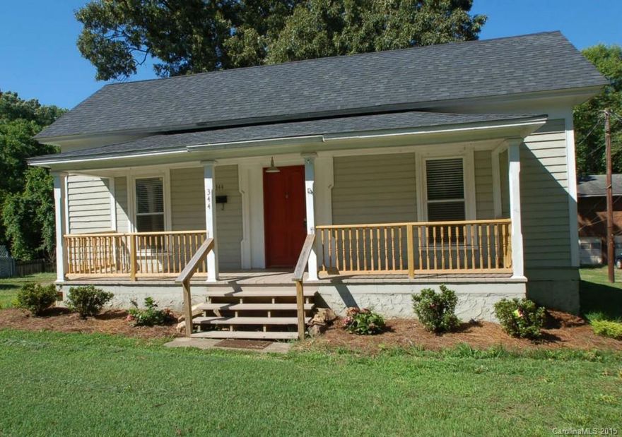 Spacious 2 bedroom home with separate dining area and laundry room. Nice deck overlooking large yard. Great Front porch. Convenient location in downtown Mooresville. Gas heat and central AC.  Must see the inside to appreciate!