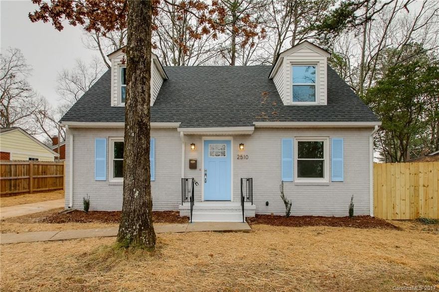 Want to be near NODA and Plaza Midwood? Almost everything in this amazing home is new...GAF Architectural Roof, Heating&HVAC, Plumbing, Electrical and Duct Work! The inside completely remodeled: NewHardwood Floors, New Tile in the Bathrooms, New paint, New Light fixtures! The Master Bdrm has an enormous master bath with double sink, gorgeous shower and WIC! The kitchen has shaker cabinets and Mykonos Quartz counter tops & kitchen Island, and pantry. The yard is completely fenced and private!