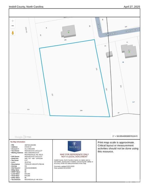 Lot 45 Cook Street 46+ PT46 Mooresville NC 28115