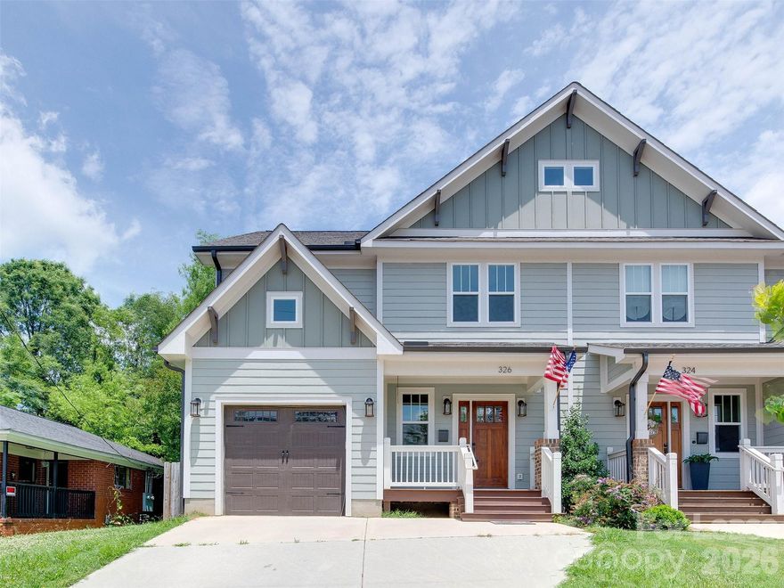 Stunning and barely lived in Seversville townhome close to all the action! As you walk up to the craftsman inspired home, you are greeted by real hardwood floors and an open floorplan. Walking past the dining area takes you to the large chef's kitchen complete with gas range, granite countertops, stainless steel appliances and a kitchen island with sink overlooking the large living room! Off the living room is the flex room that can be used as a bedroom, home office, craft room or gym. Enjoy relaxing or entertaining outside under the covered porch and gazing back to the deep and fenced back yard. Upstairs you will find the large primary suite with an amazing bathroom complete with soaking tub, dual head shower and walk in closet. The other two upstairs bedrooms share a dual vanity bath with tub/shower combo. All of this and more close to it all!  Less than a half a mile to the Street car stop and the greenway. Just a few minutes from Uptown, Wesley Heights and more!