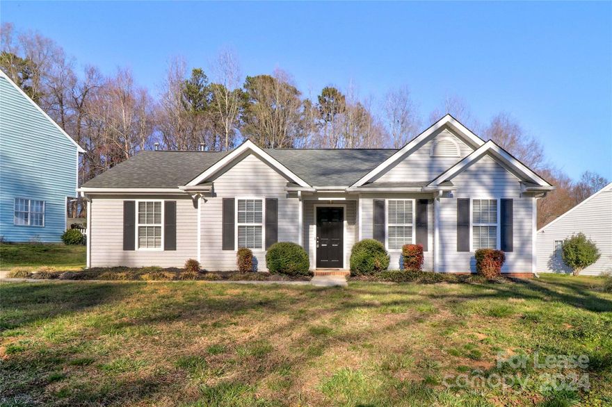 RANCH home in Mooresville with updates that include luxury vinyl plank flooring throughout (no carpet), updated lighting fixtures and ceiling fan! The open floor plan has a large vaulted Living Room, Primary Bedroom Suite with tray ceiling, walk-in closet and garden tub, 2 Bedrooms sharing a 2nd Full Bathroom and an open Kitchen with all newer stainless appliances! Laundry Closet is just off the Kitchen as well as the Dining area with a bay window. The rear Patio is ready for your summer barbeque and you'll enjoy a large and level backyard and storage building. This rental is less than 10 minutes to I-77, Downtown Mooresville, restaurants and shopping. It is also located in the Mooresville Graded School District! Tenant is responsible for all utilities and lawn maintenance. No Smoking, No Cats allowed and 2 Small Dogs or 1 Large Dog is conditional with a non-refundable pet fee. AVAILABLE NOW!