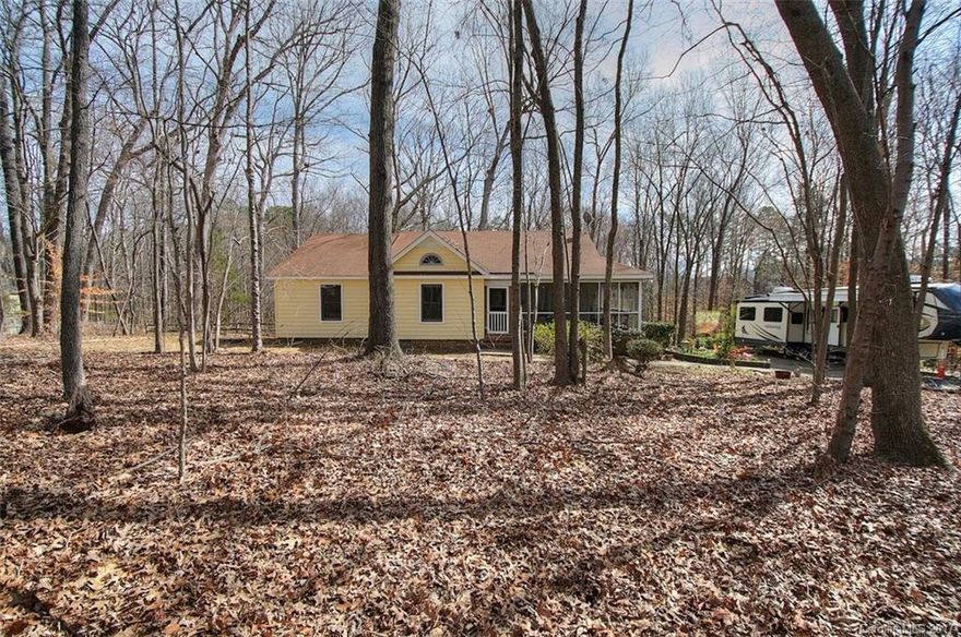 Offer accepted, status will change on 3/3 to UCNS. One story ranch on a dead end street, one acre wooded lot in a No HOA neighborhood. Low maintenance yard in much desired Indian Brook, quiet and secluded yet super convenient to shopping,rest,I485. Matthews address but Indian Trail taxes.Wrap around screen porch allows you to enjoy nature.Both updated baths include walk in showers and owners have recently replaced HVAC,water heater,d/washer,and ext doors.