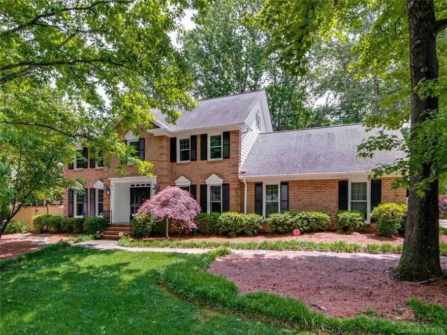 Beautiful brick in popular Sharon Woods. Renovated kitchen w/white cabinets,tile backsplash, SS appls, granite counters. Mud/Laundry room off KT & connects to Garage/Backyard.  Lrg FR w/built-in bookcases, opens to Play/Rec room. Hrdwd floors down. Lrg Mstr BR up w/renovated Bth,Lrg shower/separate tub. Huge master closet w/office at back. 3 add’l generous sized BRs. Open staircase leads to 3rd flr Bonus Rm-perfect flex space for exercise/media/playroom. Lrg,flat,fenced yard/plenty of privacy