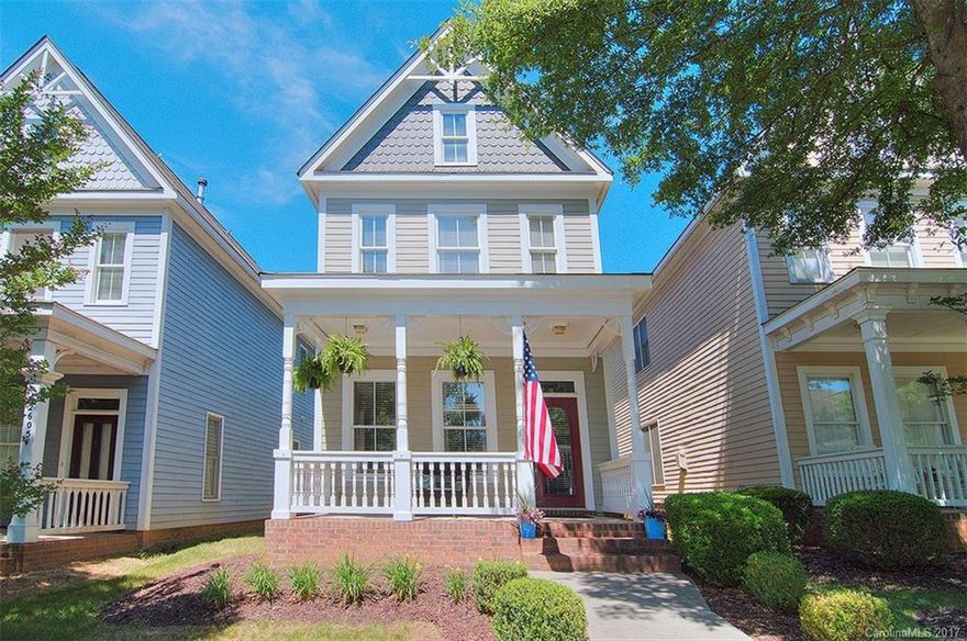 Come home to all the amenities of Baxter Village. Short walk to Market Street's dining & shopping. Rocking chair front porch. Open floor plan. Neutral paint throughout. Great room w gas log fireplace. Kitchen w breakfast bar, black appliances, beautiful granite counters & tile backsplash. Dishwasher new in 2015. Refrigerator new in 2016. Appliances to convey. All bedrooms upstairs along with 2 full baths. Floored attic. Fenced courtyard. Fort Mill schools.