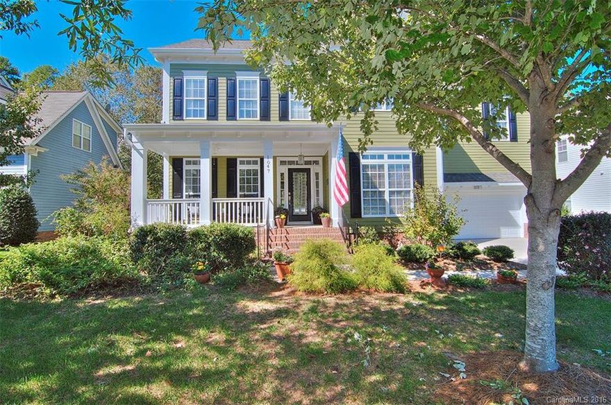 Tega Cay vacation lifestyle right at your backdoor. Beautiful and spacious custom designed deck with view of 16th Hole on Grandview Course.  Well maintained, 5 bedrooms/4 full baths w rocking chair front porch. Kitchen with double oven, Advantium microwave & lots of counter space. Guest suite, full bath on main level. Loft, spacious master suite. Master bath w his & her vanities. New exterior paint. Phantom screen doors. Neighborhood pool, tennis courts, walking trails & lake. Fort Mill schools.