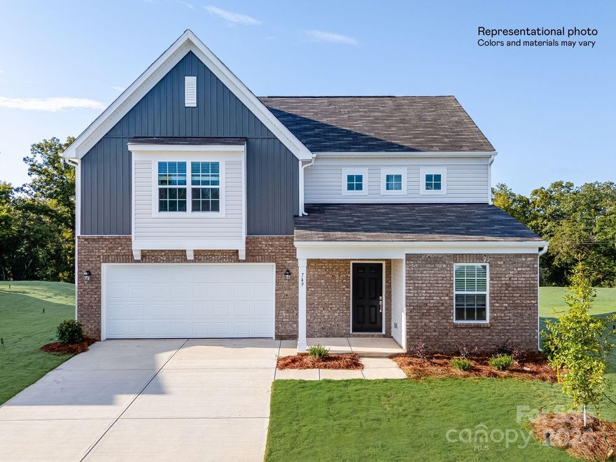 Brand new community in a beautiful country setting. This new two-story home is designed for gracious living and modern comfort. A versatile flex space frames the foyer, while an open-plan layout connects a generous Great Room, well-equipped kitchen and intimate breakfast room at the back of the home. A large loft and all three bedrooms are perfectly situated on the top floor, including the serene owner’s suite with a private bathroom and walk-in closet. A two-car garage completes the home. Don't miss this opportunity to live in a quiet beautiful community, with easy access to I-77 and Rock Hill and only 30 miles to Charlotte.