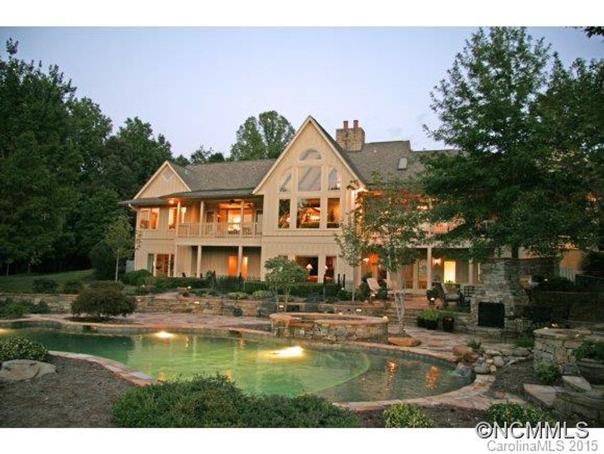 CAROLAND FARMS: Custom luxury home conveniently located in quiet, private setting w/spectacular mountain views on 12.51 ac. 4 bdrm suites,living rm,dining rm,large eat-in kitchen,family rm,recreation rm,5 covered porches,screened porch. Outside rock fireplace,custom designed saltwater/self-cleaning pool & rock hot tub. 12 miles of pristine NPA walking/horse trails. 12 min. to new Tryon Resort. Broker Owned. See attachments for property details.