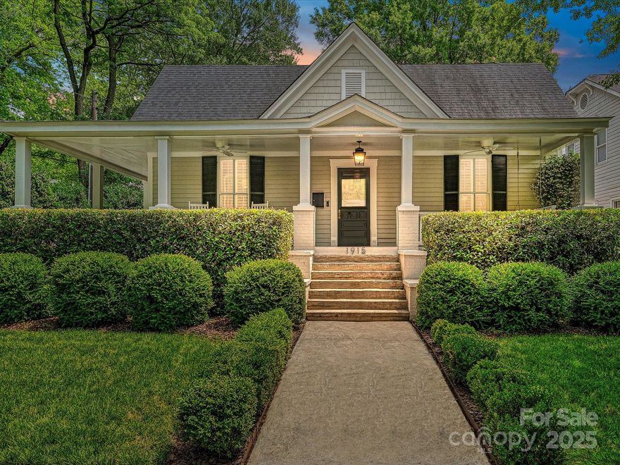 The one you’ve been waiting for! This charming & beautifully updated home features a wraparound porch & covered rear porch with space to dine & lounge. Enjoy the stone patio with gas grill & beverage fridge, overlooking a lovely landscaped, private yard. Inside, a breathtaking gallery-style entry is flanked by two versatile living spaces. The dining room connects to the remodeled kitchen featuring quartz countertops, subway tile backsplash, & a large island with bar seating. The kitchen opens to a bright breakfast room flowing to the great room finished with built-ins & gas logs. Main-level guest suite completes the first floor. The serene primary suite features dual walk-in closets & a luxurious bath with oversized tile flooring, separate vanities, a clawfoot soaking tub & frameless glass shower. Two secondary bedrooms share a charmingly updated Jack & Jill bath. Laundry room with sink & cabinetry + walk-in attic storage. The perfect blend of Dilworth charm and gorgeous updates!