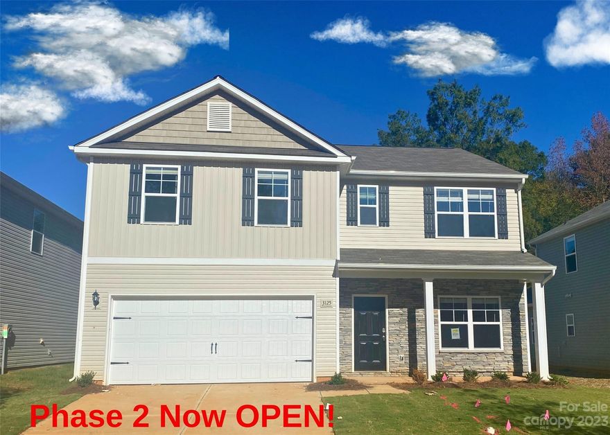 PHASE 2 is NOW OPEN! Builder is offering up to $12,000 of Seller Contribution at closing if the buyer uses a preferred lender.  Reserve a Lot for $1,000! A spacious foyer leads to a flexible dining room/office and a generous family room w/ a fireplace is perfect for entertaining or relaxing. Kitchen/breakfast area, stainless appliances, shaker-style  36" staggered height cabinets, granite, subway tile backsplash, and walk-in pantry. The 2nd floor primary bedroom w/ a vaulted ceiling and en suite bath, complete w/ a huge walk-in closet off the primary's bathroom, is a luxurious retreat. The bedrooms and laundry are upstairs. The durable luxury vinyl planks throughout the first floor and luxury vinyl tile floors in full bathrooms are attractive and easy to maintain. Many desirable features and upgrades included in the price. Model home is located at 1010 Melanie Run Lane, Charlotte 28216 - Open Tuesday & Thursday from 10:00am - 2:00pm, Saturday 11:00am-4:00pm & Sunday 12:00pm - 4:00pm.