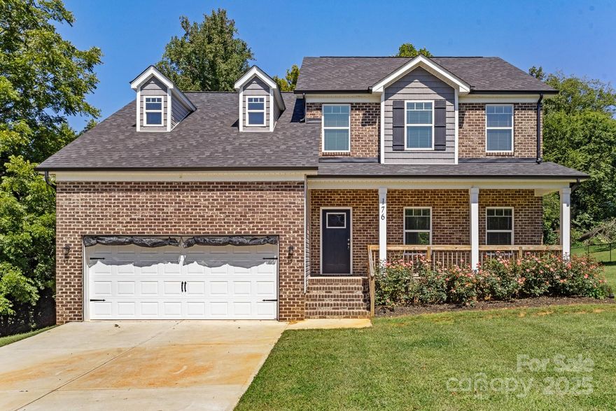 Coming Soon, Home is getting Power-washed, Carpets Cleaned and Touch-up Paint!  Will look NEW Again!! NEW Construction Home built by Victory Builders in 2023. Still looks as good as the day it was built! This Justine Plan features a Brick Front is an incredible home. OPEN Floor-plan! WOW, HUGE Room w/Great Room, Dining Area & Wow, what a Kitchen!! Great Room is Huge w/Ceiling Fan & the Dining Area is sectioned off w/a Beautiful Chandelier. Kitchen is AWESOME w/a HUGE Center Island, White Shaker Cabinets, SS Appliances, Exotic Granite Counter-tops & Pantry. Laundry is on Main Floor. Primary Bedroom also on the Main floor is HUGE w/Walk-in Closet & Luxury Bath. UP:JR Suite Upstairs features bath w/Dual Granite Vanity & Tub-shower combo. Additional Bath & 3 other bedrooms too. The 5th Bedroom is a Bed/Bonus Room w/huge Closet! Enjoy the Warm Days on the Front Porch!