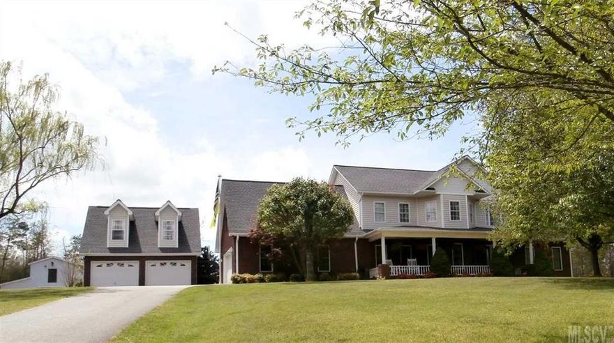 This place has it all! Beautiful home situated on 11.6 acres with a stream, a detached garage/apartment, 1770 square foot barn with loft, and a backyard pool with pool house. Gorgeous landscaped lawn and floral garden with a pergola overlooking the pool and mountain views. The covered porch offers shade while the family is playing and there is also a "rocking chair" front porch. Upon entering the home the foyer boast columns that frame the dining room and there are vaulted ceilings in the living room with a gas log fireplace. There are granite countertops in the kitchen with stainless steel appliances, pantry, work desk and room for a breakfast nook if desired. Huge laundry room and a half bath conveniently located off the kitchen. Upstairs there are more bedrooms, bonus room and an office. The master suite is on the main level with his'n'hers closets, a bath with a glass shower, tub, bidet, and double vanity. Too many extras to list them all! A true MUST SEE!