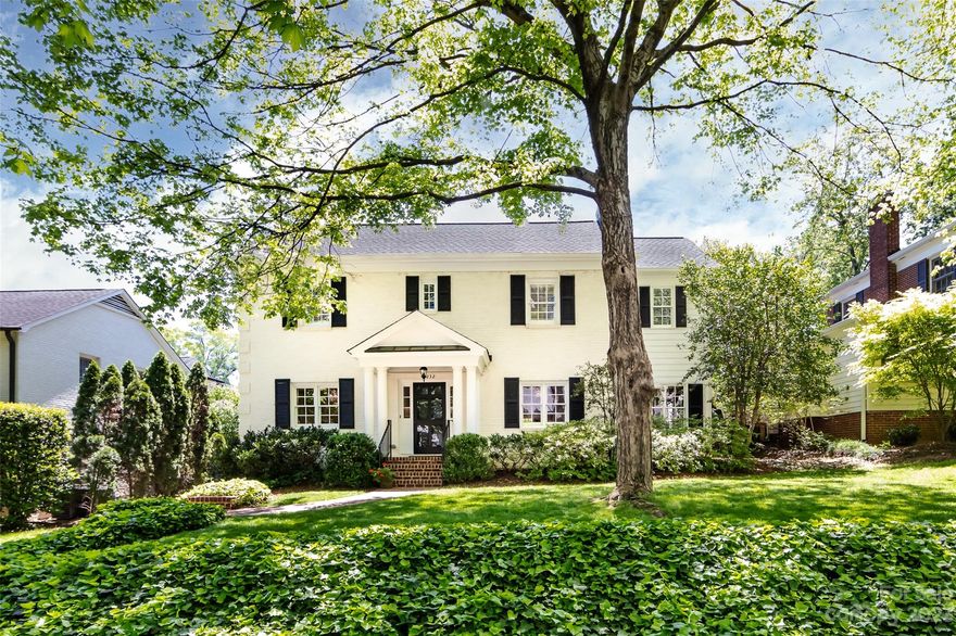 Welcome to this lovingly renovated yet traditional Myers Park home! The modern floor plan features an open concept kitchen, multiple living spaces, four bedrooms, a mudroom and a laundry room!  The large kitchen has white cabinets, marble counters, a walk in pantry, an island with seating, plus an eat in area for a breakfast table.  The family room has a fireplace with built in bookshelves, is open to the kitchen, and has french door access to the covered patio. Additional living spaces on the first floor include the formal living room and sunroom.  On the second floor you will find all four bedrooms, all with walk in closets, and three full baths. The gracious primary BR has two closets and a bath with double vanities, soaking tub, walk in shower and water closet.   The partially finished basement offers the perfect additional bonus space and storage! Outside you will find a covered terrace and a fully fenced yard with mature landscaping and a 2 car garage.