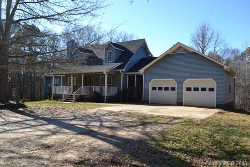 Country living at its best! Long private driveway to 3BR/3.5BA 2 story home situtated on 25 acres.  Rocking chair front porch and plenty of yard to enjoy!  Master on the main with private bath leading to sunroom. Two spare bedrooms on second level both with en suite bath. Beautiful backyard views, deck, screened porch, and detached garage.  Pasture borders Neely's Creek ideal for horse or cattle. *creek not included with property.