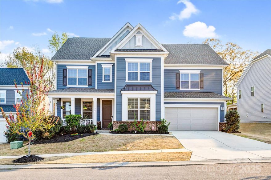 Discover unparalleled luxury in Massey, where this beautifully upgraded, north-facing London floorplan rests on a peaceful cul-de-sac. This exceptional home showcases a gourmet kitchen with quartz countertops—featured throughout—plus full tile surrounds in every shower and a striking stone fireplace for refined comfort. Boasting five bedrooms, including one conveniently located on the main level, a first-floor office, and a media/bonus room, there’s abundant space for every lifestyle. The expansive, flat, fully fenced backyard, backing up to lush trees, creates a private oasis. In Massey, you’ll enjoy resort-style amenities like a pool with water slides, a splash pad, and a clubhouse. Residing in highly sought-after Fort Mill, you’ll benefit from top-rated schools and easy access to shopping, dining, and recreation. Proximity to Charlotte offers the perfect balance of suburban tranquility and urban convenience—making this property a rare find you won’t want to miss. ?