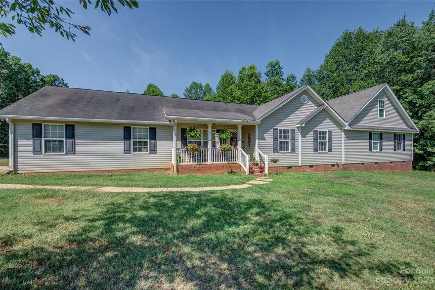 GORGEOUS 3 bedroom 2 bathroom ranch style home has 2400sqft and features a 4th bedroom option, a separate office, vaulted ceilings in the living room Galloway style kitchen, dining area, a large master bedroom with his and her closets, a claw tub in the master bath, and upstairs there is a bonus room that is currently decorated in the coolest way! Outside you will find 13.22 acres with a long private road access. This home is surrounded by trees for added privacy. Trails have been made on the wooded acres for easier travel across them.
If you wanted a rare and unique opportunity, this is it!