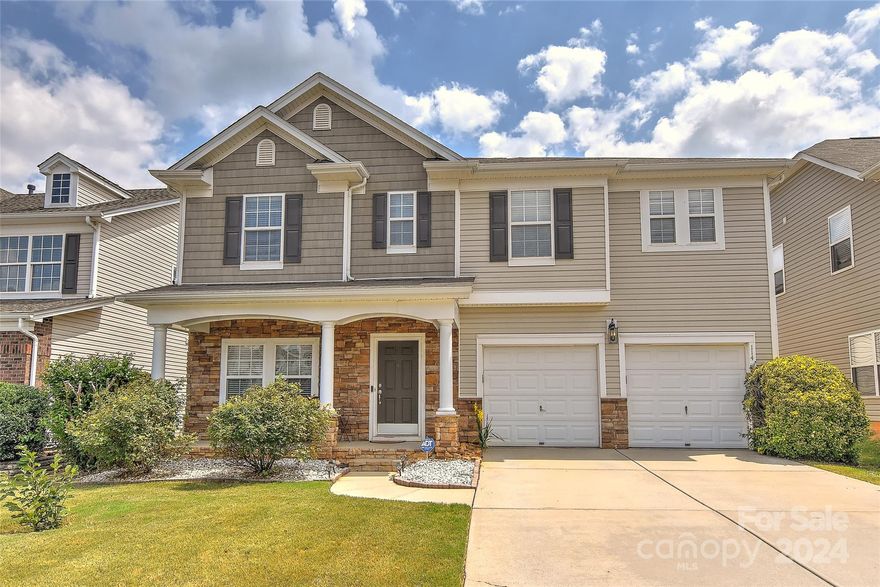 Hard to find 5 BR in sought after Waterlynn! Functional yet comfortable floor plan offers great flexibility. Charming stone accented front porch opens to the large open living & dining areas. Inviting family room with cozy gas log fireplace overlooks the patio and is open to the kitchen. Awesome kitchen boasts tons of cabinet & counterspace, tile flooring, glass tile backsplash and extended island with bar seating. Upgraded appliances include Bosch dishwasher, Whirlpool 4 door fridge and wall oven. The main level includes a guest BR & full bath. Upstairs is a large bonus room - perfect for a playroom, media room or rec room. A deep trey ceiling accents the generous primary BR. Luxury bath has a garden tub, separate shower & walk-in closet. 3 guest BRs all have roomy double closets. Huge patio overlooks the level fenced yard for outdoor fun. Highly rated schools & minutes to highway access! New HVAC system 2022.