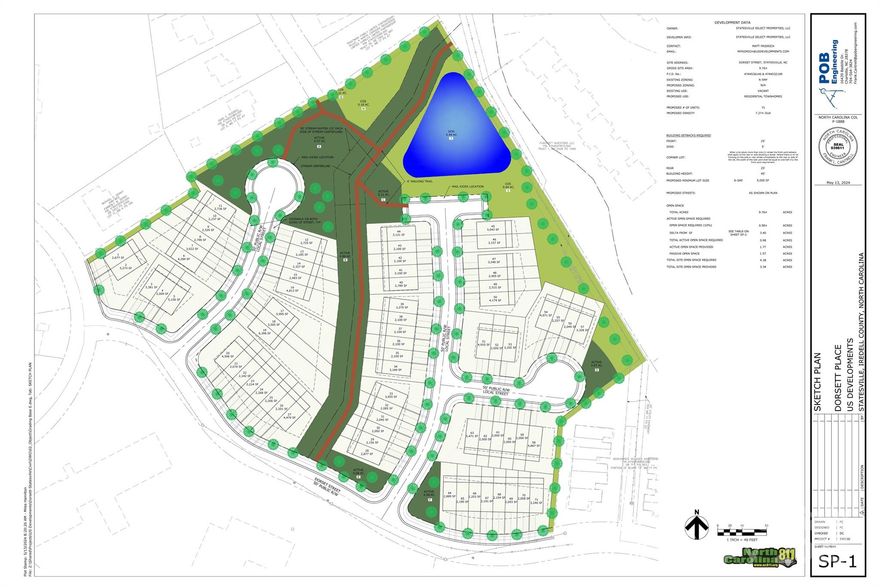 Bring your builders!!
Fully approved Town Home site.  This site has been approved for 75 town homes.   The site will be sold with CD's.