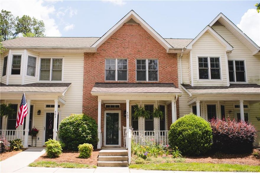 Best kept secret of a location, w/ all the convenience & in a quiet community! With new paint, carpet, & beautiful laminate wood flooring, this condo is move-in ready! Relax in the living room in front of the gas fireplace, & enjoy gatherings on the private fenced patio out back. PLUS, each bedroom has its own full bath and walk-in closet. Refrigerator & W/D are included. So many community features, including pool, tennis courts, & a clubhouse, and in the sought-after Fort Mill school district.