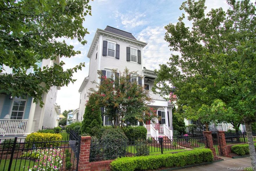 Striking Charleston style home in the heart of one of Ballantyne's most desirable neighborhoods! Former builder's home w/ custom upgrades galore, including genuine wrought iron fence, walk up loft storage in garage, beadboard ceilings in master & master bath w/ marble counters. Plantation shutters & new lighting. Custom closets with NO wire shelving! Tons of recent updates, including new HVAC (2014) & new carpet in Master Bedroom (Winter 2013). This is one you won't want to miss!