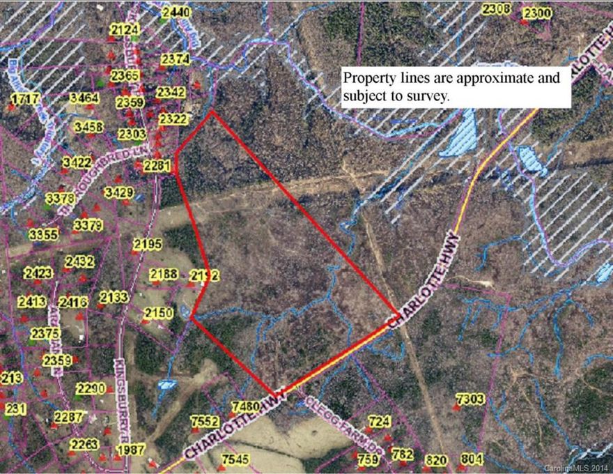 Very nice tract of land in a great location.  This area is one of the fastest growing areas in the County.  Land is a mixture of hardwoods and pines.  Very nice rolling topo and a beautiful Large creek flows through the property.  Property has been timbered in the past but is growing back fast.  Land is only minutes from Lake Wylie, York and Clover.  Very easy access to Charlotte and Gastonia.  Very nice pond site on the property and multiple beautiful build sites throughout.
