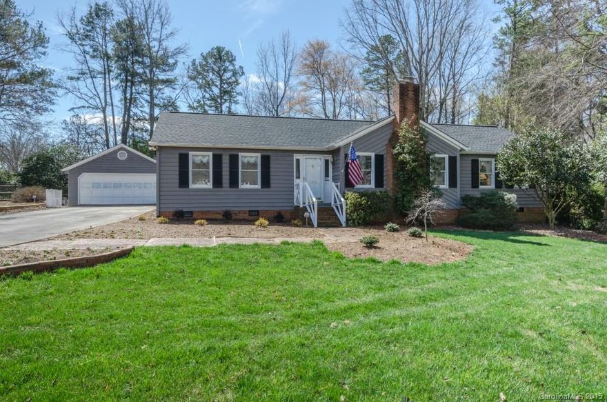 Back on Market! Buyer's financing fell through. Inspection & appraisal done.  Impeccably cared for & it shows. Vaulted ceiling in Great Rm with FP, Kit updated w quartz counters, new flooring, new disposal, water filter system. Large Breakfast area. New carpet & light fixtures in BR's.  Both Master Bath & hall Full Bath have been completely redone - everything is new! Crown molding throughout home.  Huge Deck, huge level yard & patio. 2 car gar w work shop & attic storage. Landscaped so nice!